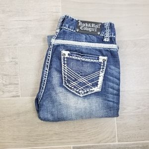 Rock & Roll Cowgirl Mid Rise Bootcut Jeans Sz 27